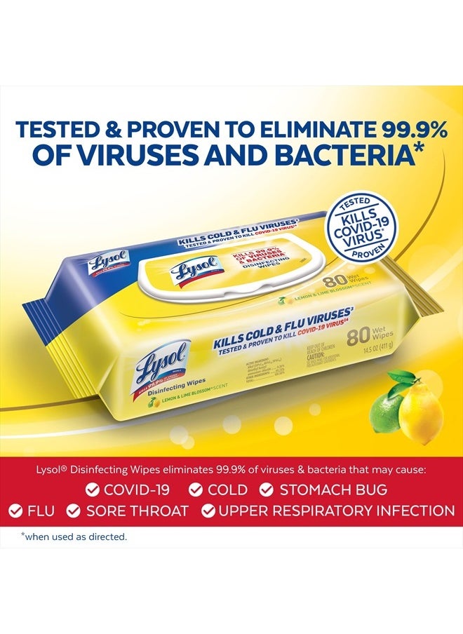 Lysol Disinfectant Handi-Pack Wipes, Multi-Surface Antibacterial Cleaning Wipes, For Disinfecting and Cleaning, Lemon and Lime Blossom, 320 Count (Pack of 4)  - Image 2