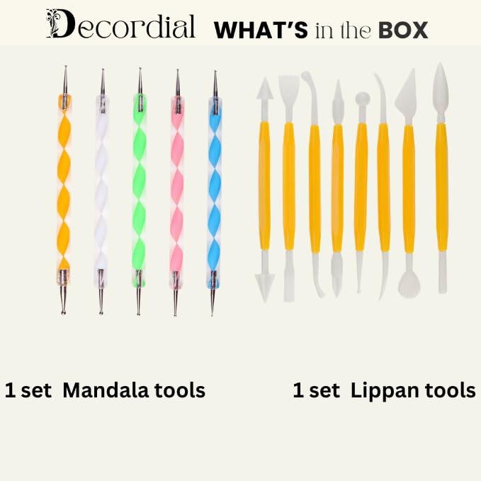 Decordial 8" MDF Lippan Art Materials kit with lippan Art Tools for Art and Craft, Home Decor Items - Image 4
