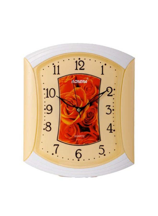 Sonera Wall Clock -7031-Analog -Quartz - Beige Color - Image 1