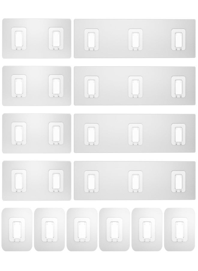 FEPTUASE 14 Pack Shower Caddy Adhesive Replacement Flat, Transparent Strong Adhesive Hooks, No Drilling, Waterproof Wall Hooks for Shower Caddy, Bathroom Storage Shelves and Kitchen Racks - Image 1