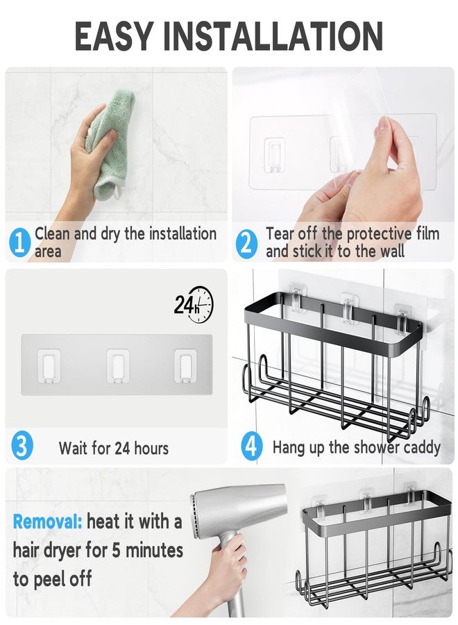 FEPTUASE 14 Pack Shower Caddy Adhesive Replacement Flat, Transparent Strong Adhesive Hooks, No Drilling, Waterproof Wall Hooks for Shower Caddy, Bathroom Storage Shelves and Kitchen Racks - Image 5