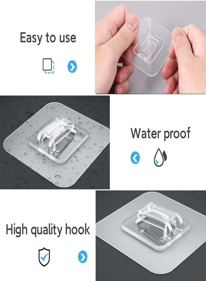 FEPTUASE 14 Pack Shower Caddy Adhesive Replacement Flat, Transparent Strong Adhesive Hooks, No Drilling, Waterproof Wall Hooks for Shower Caddy, Bathroom Storage Shelves and Kitchen Racks - Image 4
