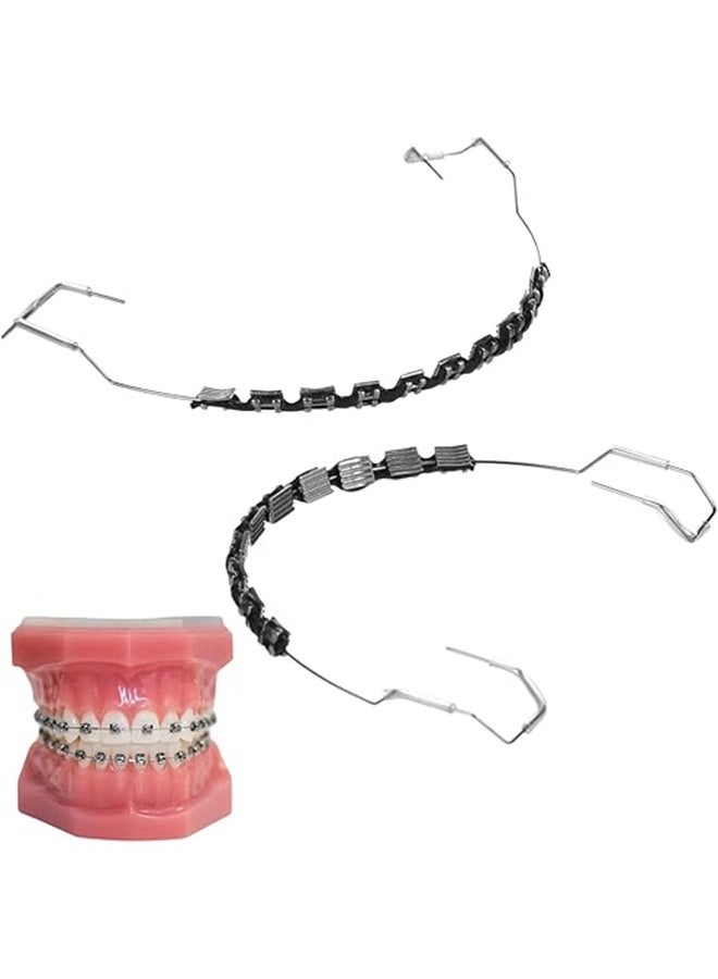 Metal Braces for Orthodontics, Metal Bracket and Orthodontic Ligature Ties, Props for Dental Students to Practice - Black - Image 1