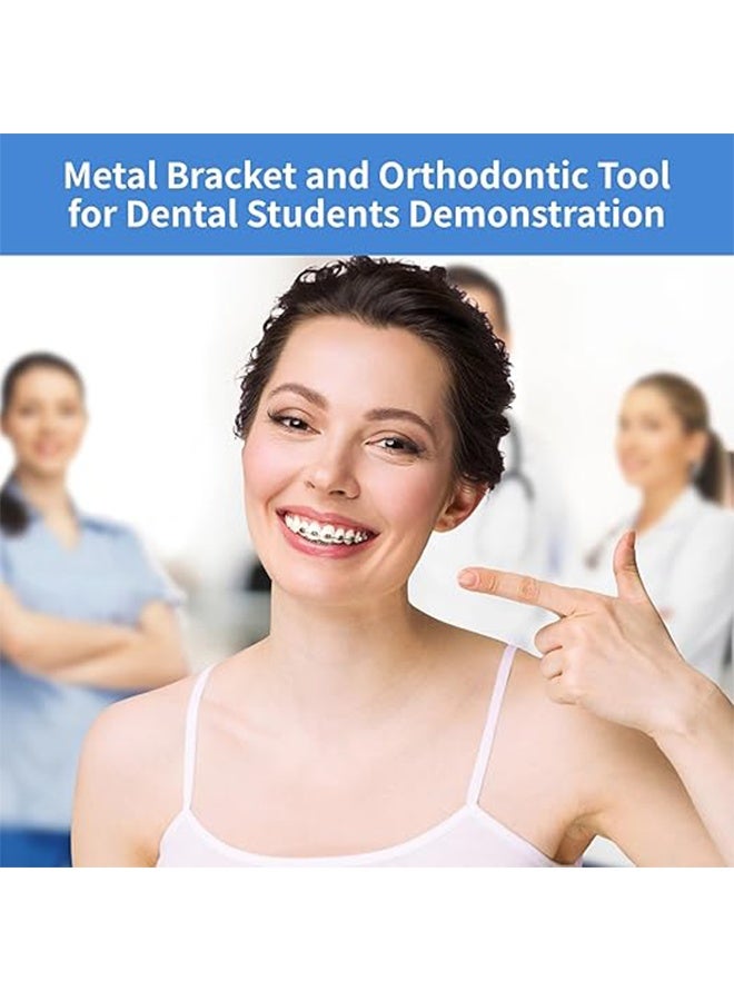 Metal Braces for Orthodontics, Metal Bracket and Orthodontic Ligature Ties, Props for Dental Students to Practice - Black - Image 3