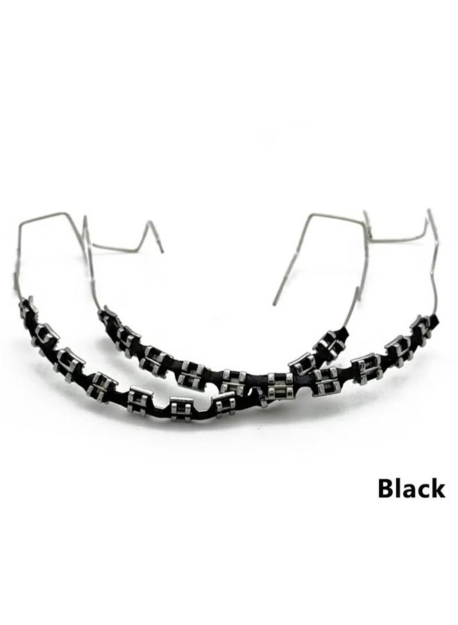Metal Braces for Orthodontics, Metal Bracket and Orthodontic Ligature Ties, Props for Dental Students to Practice - Black - Image 2