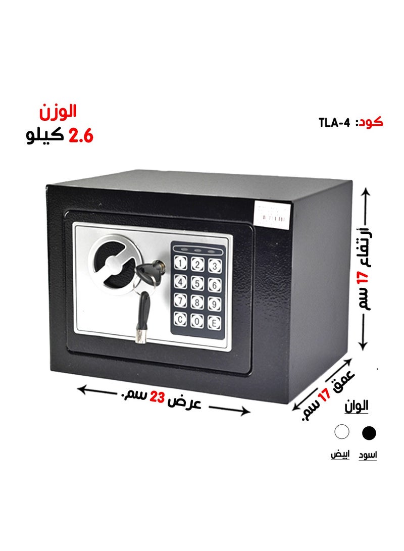 خزنة أمنية رقمية فاخرة مقاومة للحرائق ، مزودة بلوحة أرقام الكترونية وقفل ومفتاح مادي 17*23*17 سم - Image 1