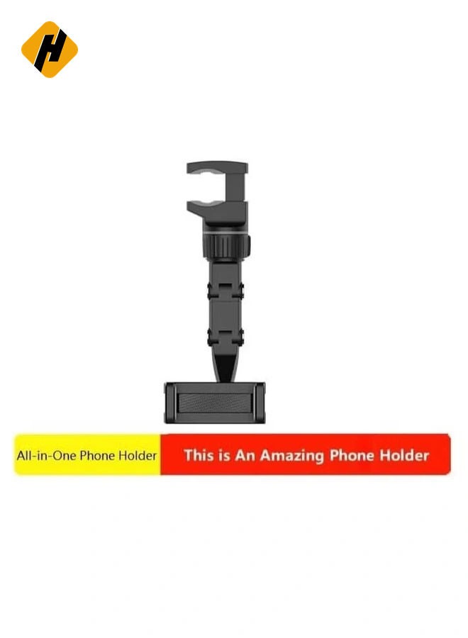 HuHa Rearview Mirror Phone Holder for Car Multifunctional Mount Phone and GPS Holder Universal Rotating Car Phone Holder, Can be Fixed and Adjusted Cell Phone Automobile Cradles (Green) - Image 4