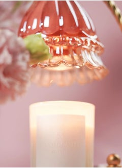 Onelight Coralline Camellia Shade Wax Lamp Candle Warmer Lamp with High Transparency Glass Stepless Dimming Rapid Melting Solid Wood Base Ideal for Home Decor and Aromatherapy, White Marble Base  - Image 5