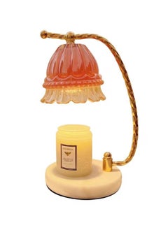 Onelight Coralline Camellia Shade Wax Lamp Candle Warmer Lamp with High Transparency Glass Stepless Dimming Rapid Melting Solid Wood Base Ideal for Home Decor and Aromatherapy, White Marble Base  - Image 2