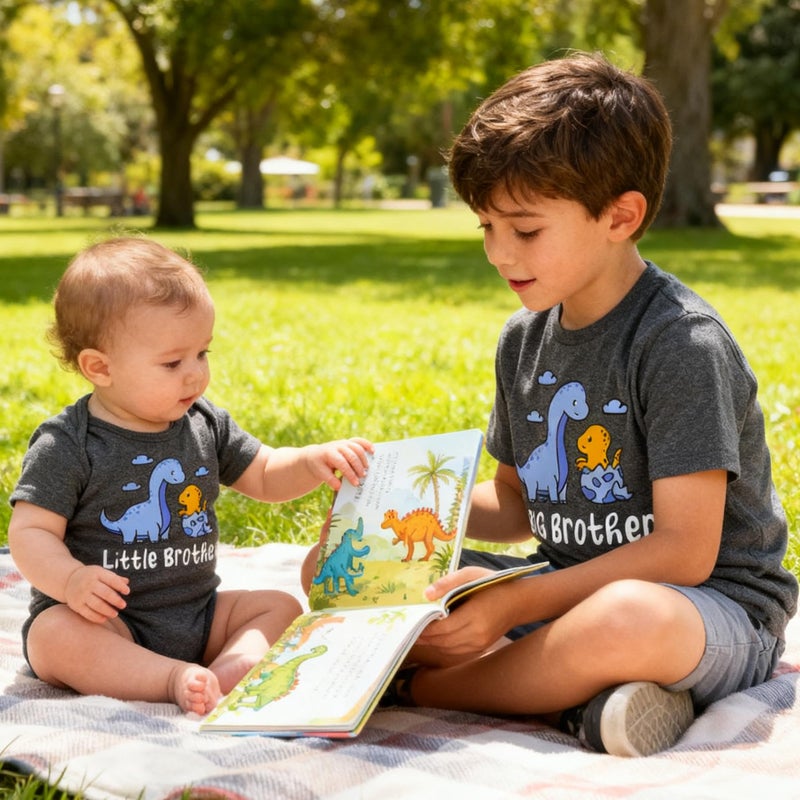 Funnycokid Big Brother Little Brother Matching Outfits Toddler Lil Bro Boy Shirts Set Baby Gifts Clothes - Image 5