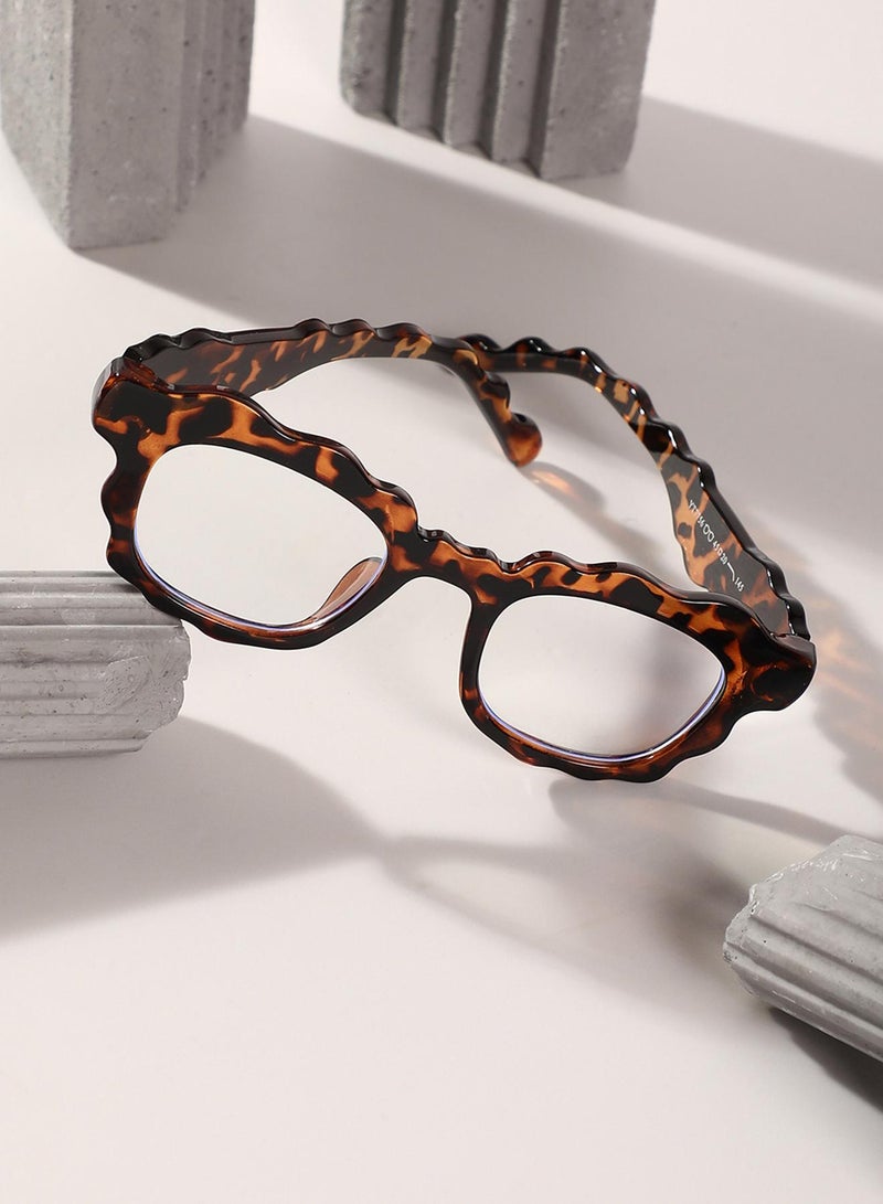 Haute Sauce The Wave Rectangular Sunglasses - Coffee Brown - Image 1