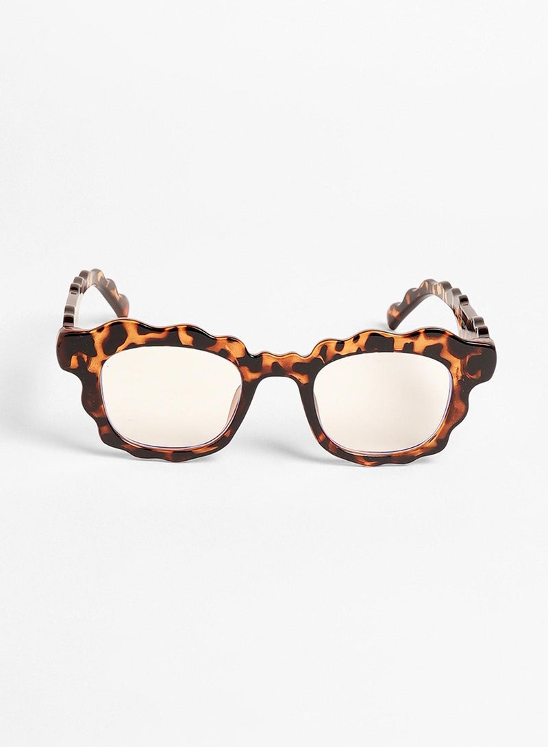 Haute Sauce The Wave Rectangular Sunglasses - Coffee Brown - Image 4