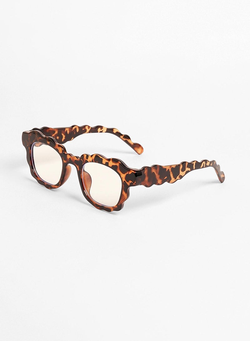 Haute Sauce The Wave Rectangular Sunglasses - Coffee Brown - Image 5