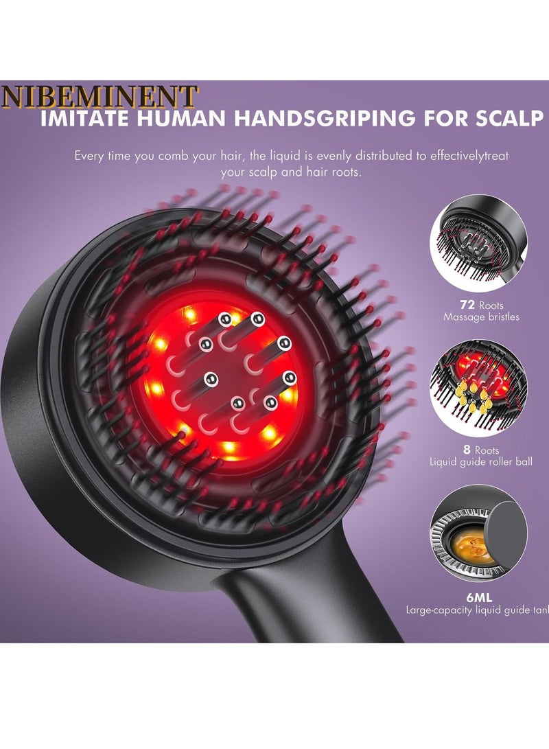 NIBEMINENT Scalp Massager Brush with Oil Applicator - Cordless Electric Hair Scalp Messenger, Shiatsu Head Massage, IPX7 Waterproof, Portable Deep Head Massager Comb For Hair Growth & Head Relaxation - Image 4