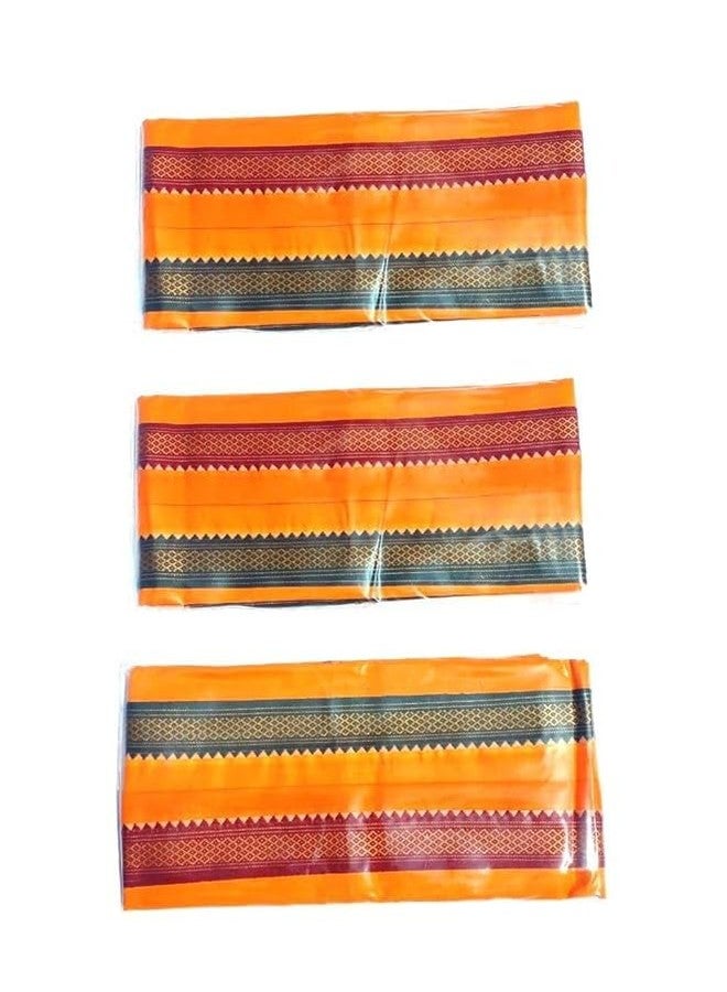 Awadh® Pure Cotton100% Saffron Gamcha Scarf For Male - 300 GSM Gomasa (Soft Towel Size - Full Size) Light Color Bhagwa Gamcha, UP Aguncha Orange- भगवा अगौचा, गमछा-2MTR - Image 2