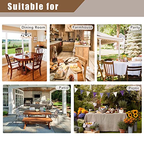 Fitable Faux Linen Tablecloth Rectangle 60 x 120 Inch - Rustic Fabric Table Cloth for 8 Foot Tables, Beige Faux Burlap Table Cover for Kitchen Dining, Party, Farmhouse - Image 4