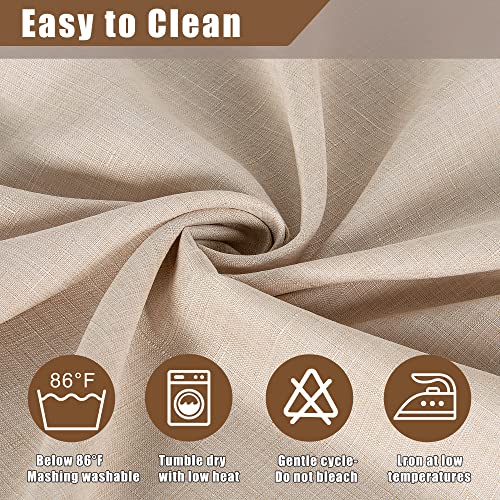 Fitable Faux Linen Tablecloth Rectangle 60 x 120 Inch - Rustic Fabric Table Cloth for 8 Foot Tables, Beige Faux Burlap Table Cover for Kitchen Dining, Party, Farmhouse - Image 5