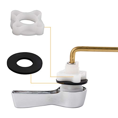 Hibbent 2 Pack Universal Metal Front Mount Toilet Handle, Tank Flush Lever Replacement with 2 Pieces Stainless Steel Flapper Chains for Most Toilets, Chrome Finish - Image 4