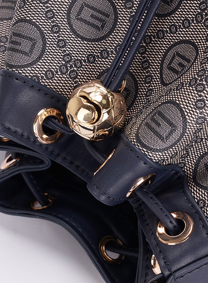 ETG Large-Capacity Fashionable Retro Printed Bucket Bag, Crossbody Portable Drawstring Tassel Bucket Bag - Image 5