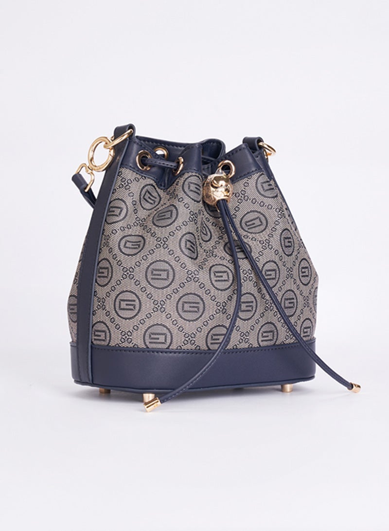 ETG Large-Capacity Fashionable Retro Printed Bucket Bag, Crossbody Portable Drawstring Tassel Bucket Bag - Image 2