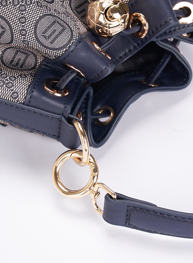 ETG Large-Capacity Fashionable Retro Printed Bucket Bag, Crossbody Portable Drawstring Tassel Bucket Bag - Image 4