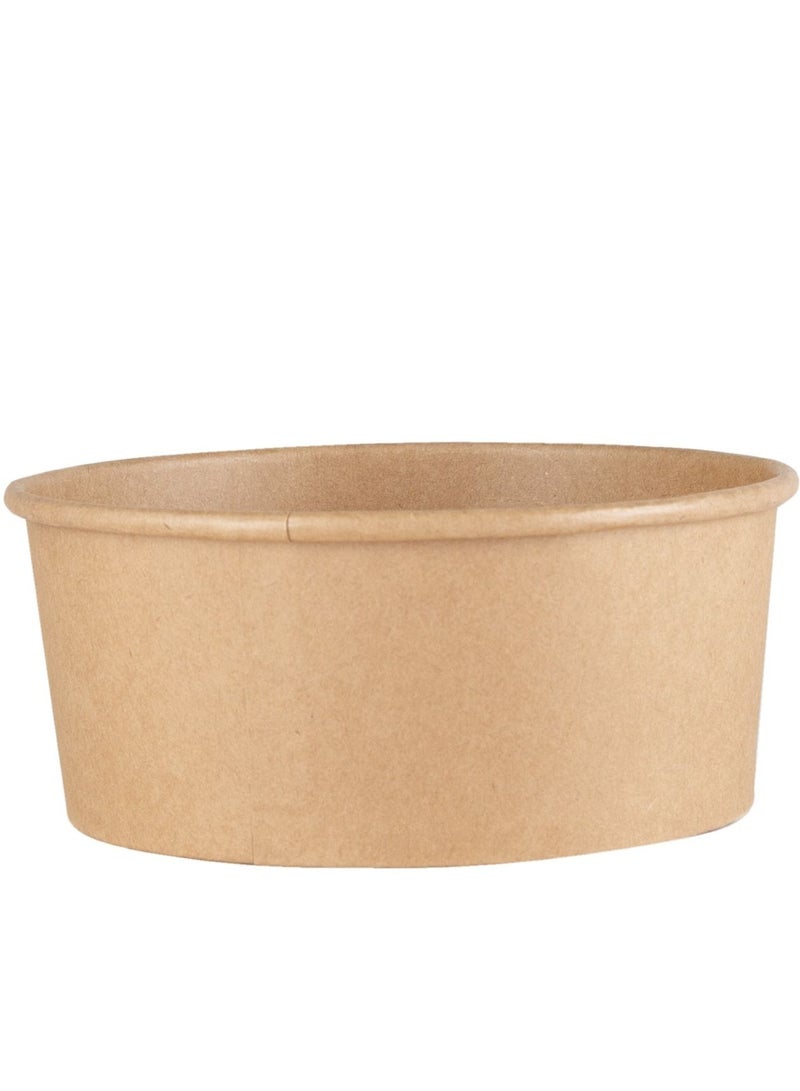 Brown Kraft Paper PE Coated Water & Oil Resistant Salad Bowl with Lid 750ml - Image 2