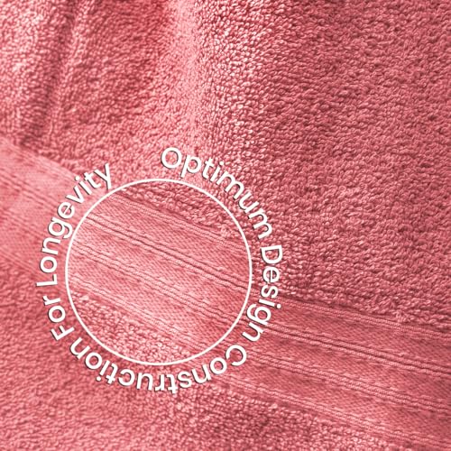 Sassoon Kama 100% Cotton Medium Bath Towel in 450 GSM- Pink - Image 3