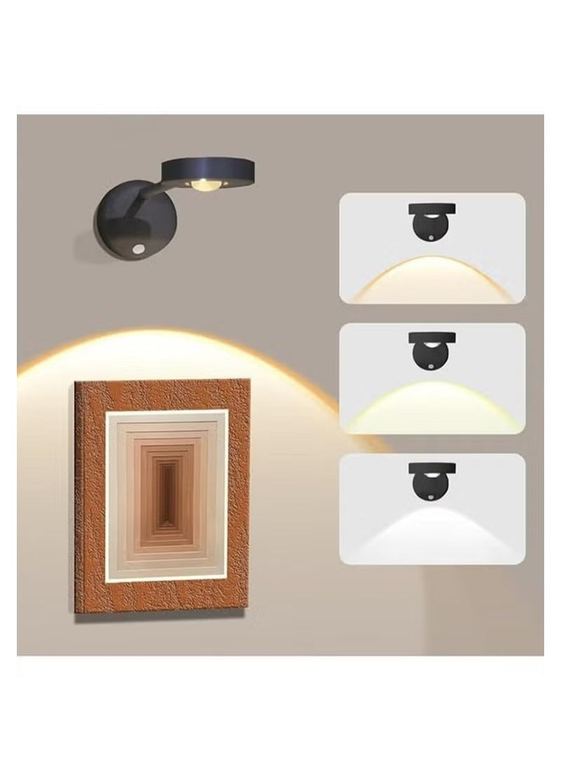 Sensor light LED wall lamp 360° rotation rechargeable suitable for corridor wall stairs children's room - Image 1