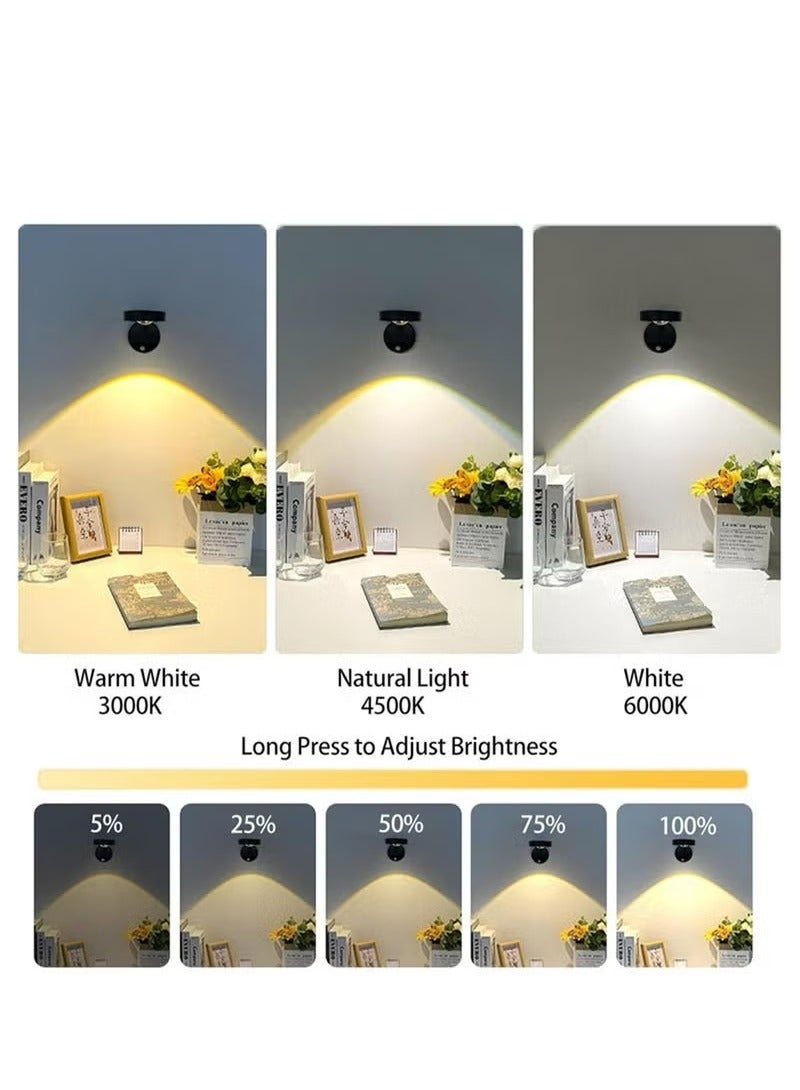 Sensor light LED wall lamp 360° rotation rechargeable suitable for corridor wall stairs children's room - Image 2