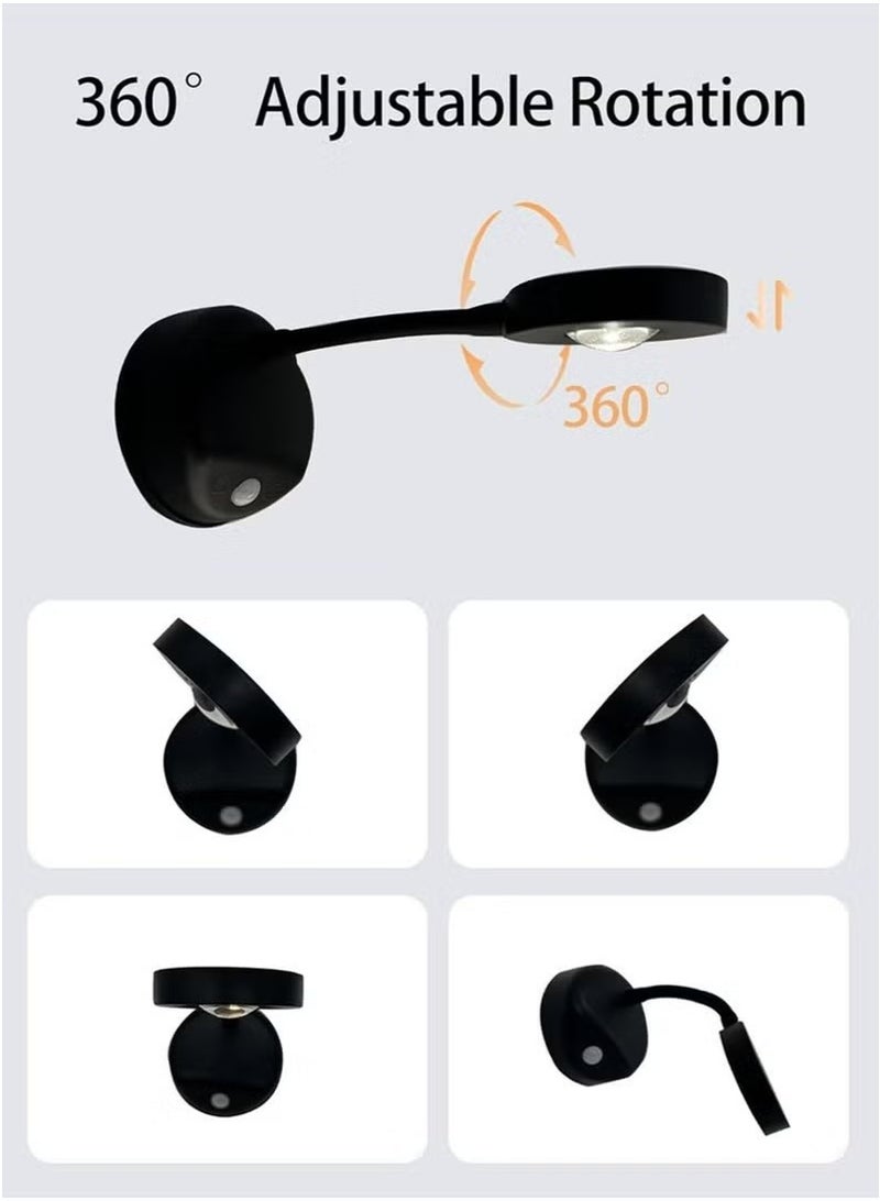 Sensor light LED wall lamp 360° rotation rechargeable suitable for corridor wall stairs children's room - Image 5