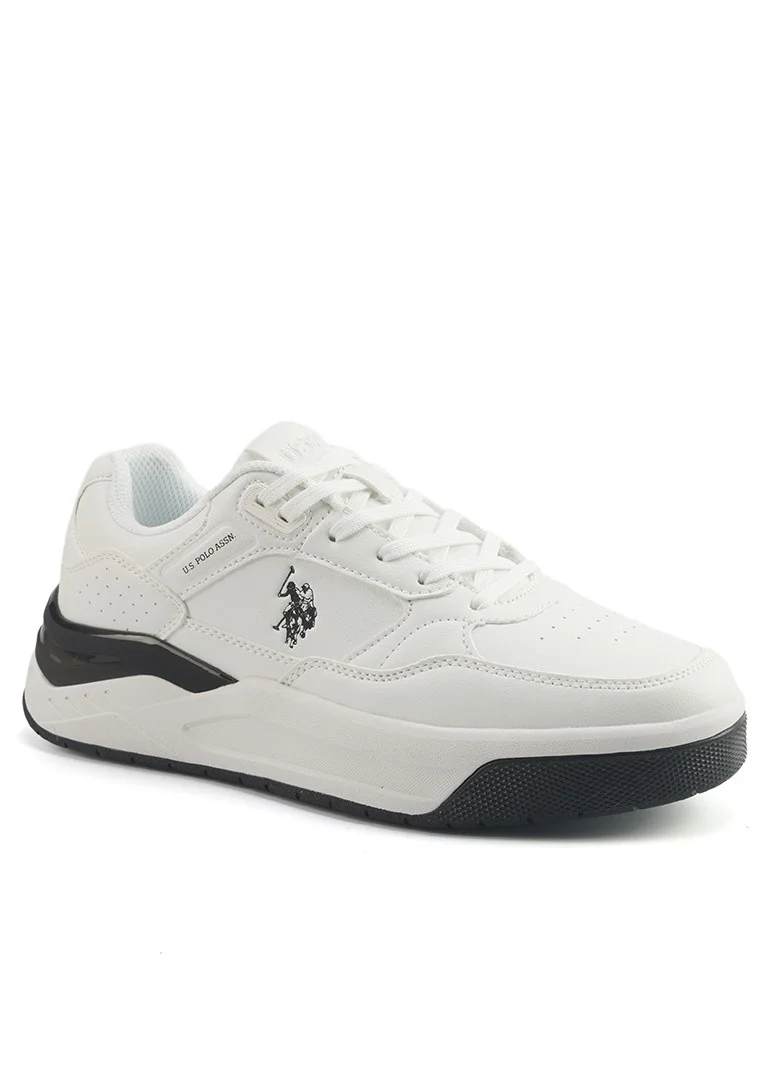 U.S. Polo Assn. Men's White Low-Top Sneakers - Stylish Contrast Design for Sporty Everyday Looks
