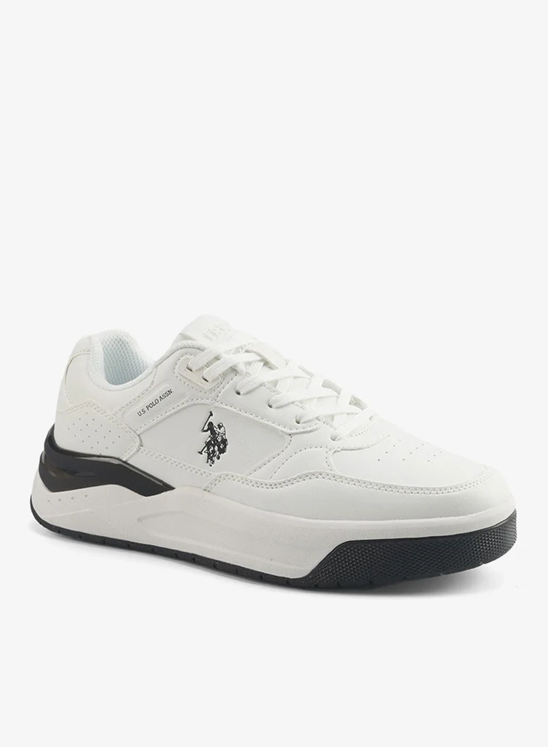 U.S. Polo Assn. white Men's White Low-Top Sneakers - Stylish Contrast Design Shoes for Sporty Everyday Looks for Men | Best Price UAE
