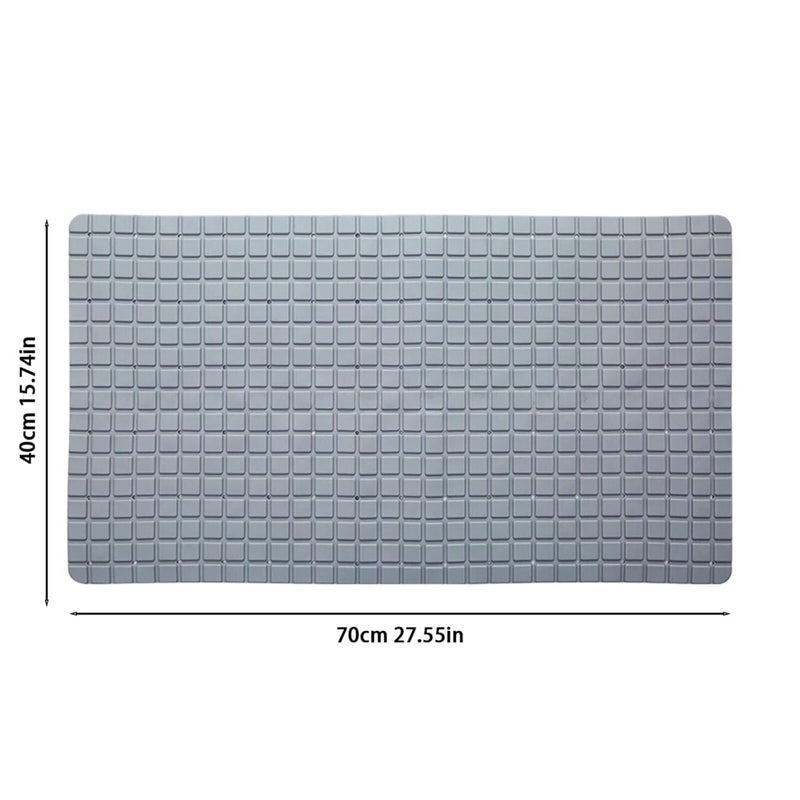 Sevia Bath Mat Large Non Slip Bathtub Shower Mat Extra Long Bathroom Mats for Tub Nonslip Anti Slip Bathmats with Suction Cups Drain Holes Foot Massage Scrubber for Kids AdultsGrey - Image 2