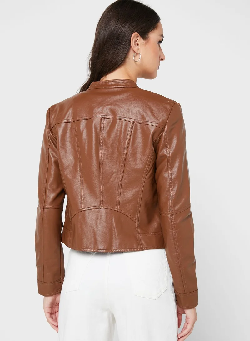 VERO MODA Zip Through Pu Jacket