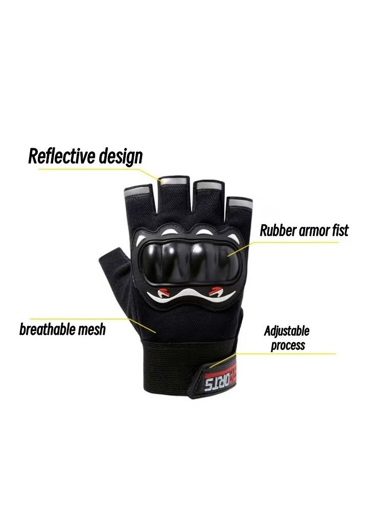 Winner Outdoor Cycling Equipment Hard Knuckle Fingerless Motorcycle and Workout Gloves for Men and Women - Ideal for Cycling, Biking, Weightlifting, Running, Hiking and Outdoor Sports - Image 3