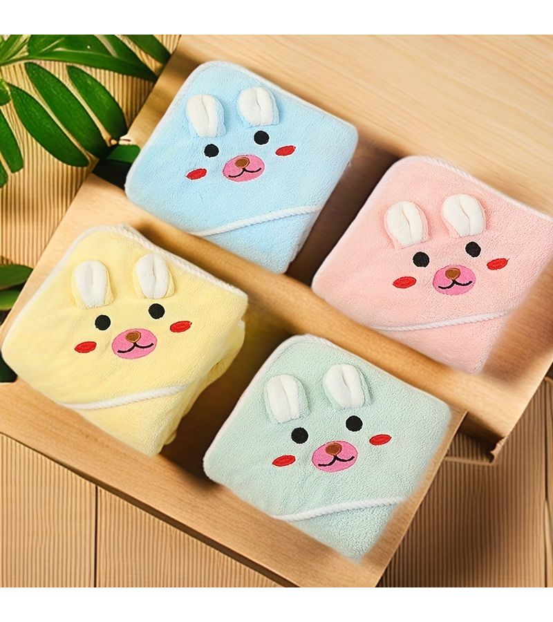 Green Rabbit Baby Bathrobe Soft Absorbent Towel Wear for Warmth - Image 4