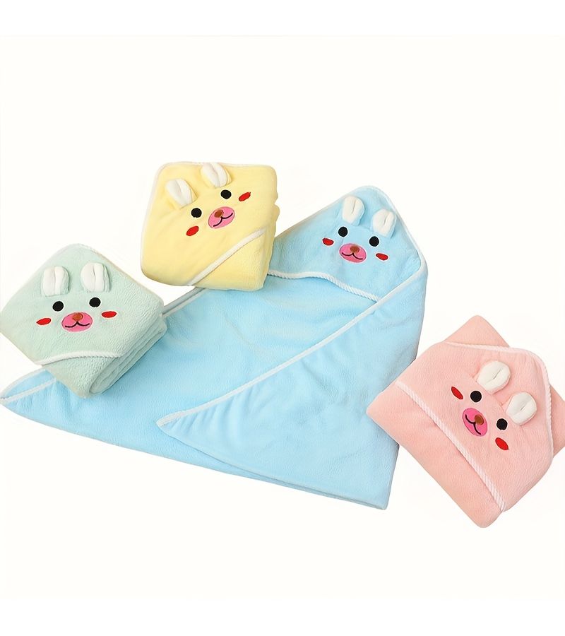 Green Rabbit Baby Bathrobe Soft Absorbent Towel Wear for Warmth - Image 5