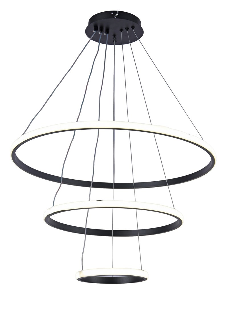 ثريا سقف ليد عصرية 6911 ثلاث حلقات دائرية قابلة للتعديل - ثريا إضاءة 3 حلقات LED متدلية بثلاث مستويات إضاءة - Image 3