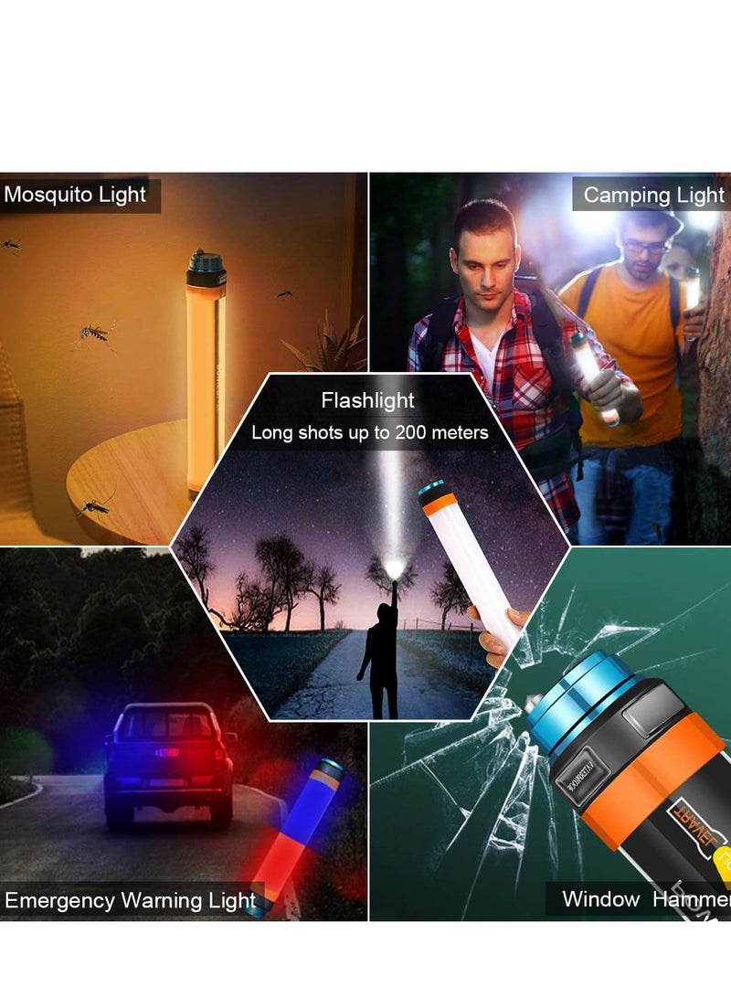 جلوكلوز مصباح يدوي للتخييم قابل لاعادة الشحن ومقاوم للماء ومزود ببطارية بسعة 7800 mAh وقابل للحمل في الهواء الطلق والتخييم وصيد الاسماك وحالات الطوارئ مع كيبل USB وحزام يد - Image 5