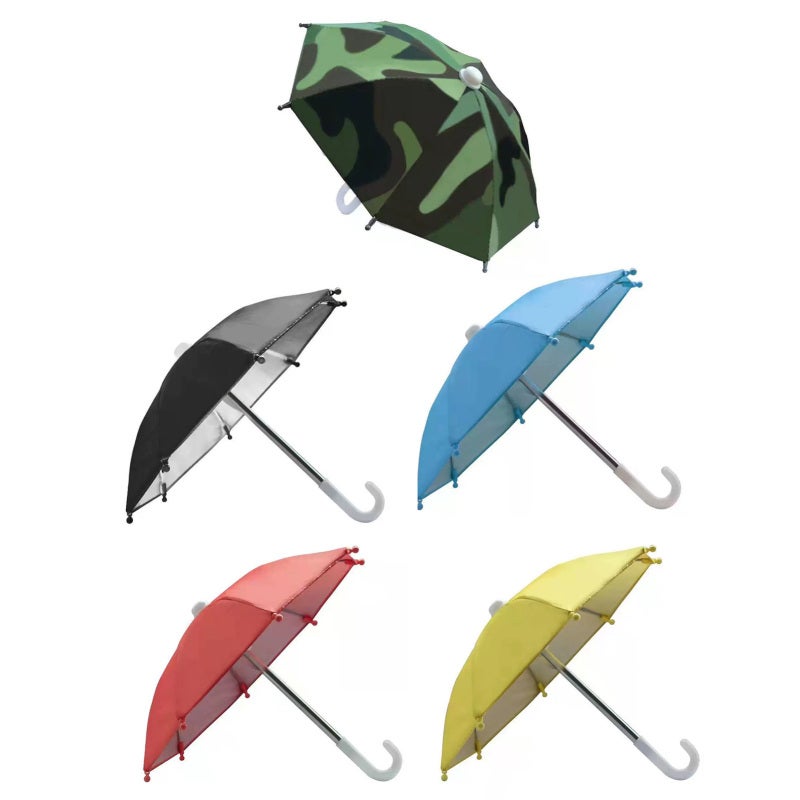 Motorcycle Phone Sunshade Umbrella Camouflage Color Anti-penetration UV Blocking Phone Holder Sun Visor - Firm 8 Skeleton Waterproof Phone Shade for Delivery Riders Outdoor Navigation - Image 2