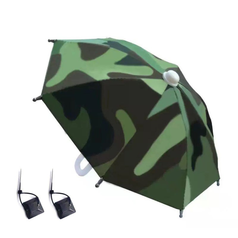 Motorcycle Phone Sunshade Umbrella Camouflage Color Anti-penetration UV Blocking Phone Holder Sun Visor - Firm 8 Skeleton Waterproof Phone Shade for Delivery Riders Outdoor Navigation - Image 1