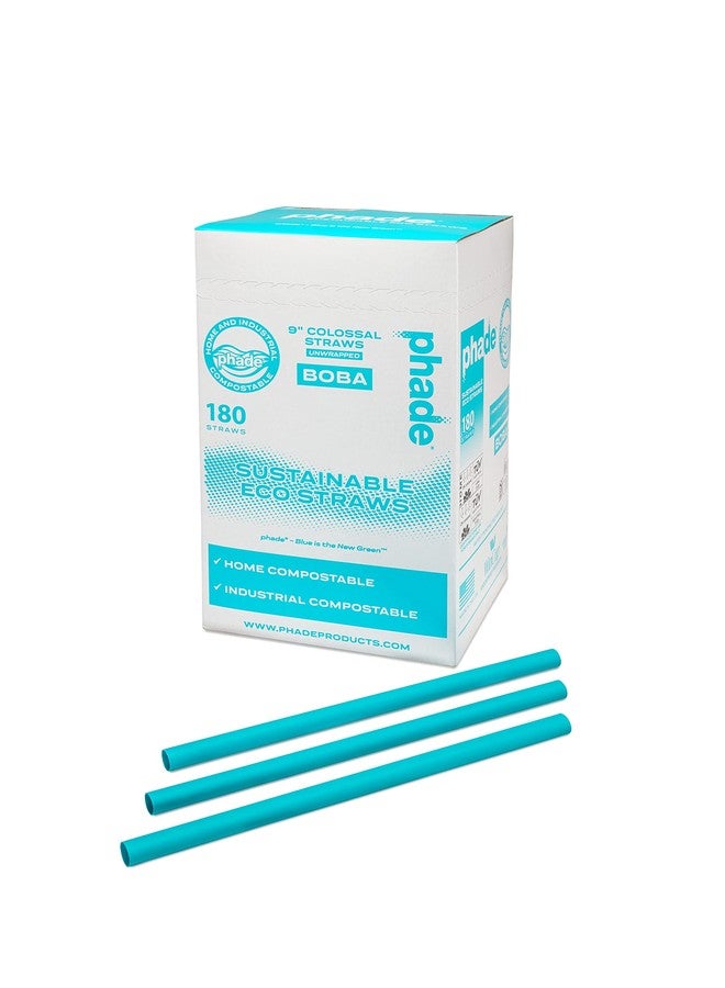 phade Eco-Friendly 9.0" Colossal Boba Straws for Shakes & Smoothies, Unwrapped, 180 Count – Compostable, Marine Biodegradable, Plastic-Free, Made from PHA - Image 1