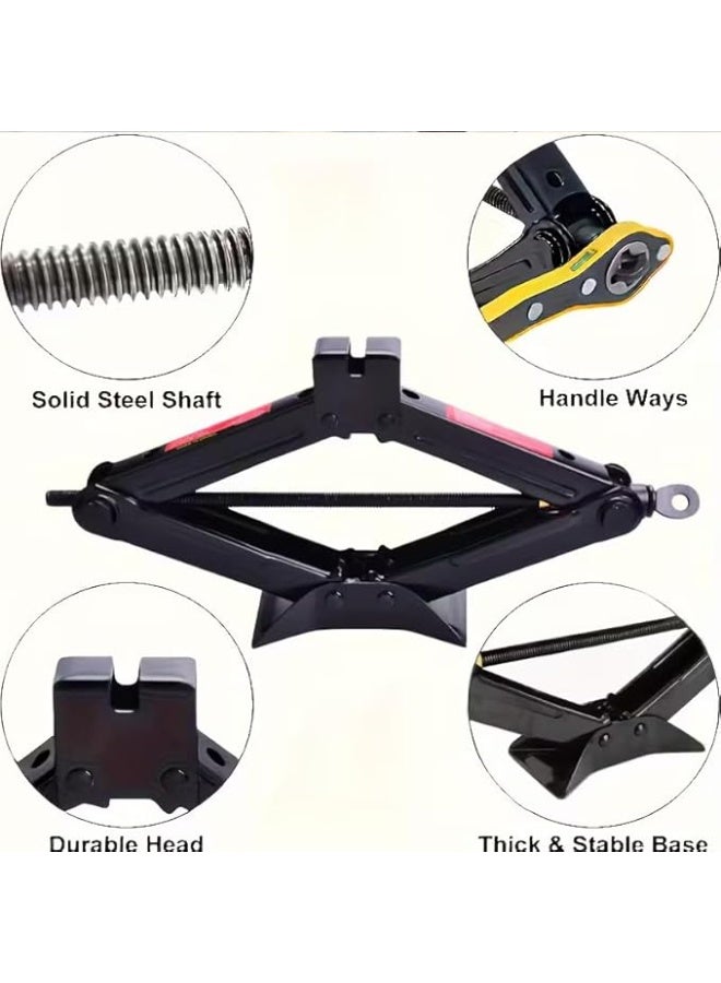 Professional Car Tire Change Tool - Labor-Saving Manual Scissor Lift Jack Handle - Heavy Duty & Easy to Use for Various Vehicles - Durable Spare Tire Tool - Image 3