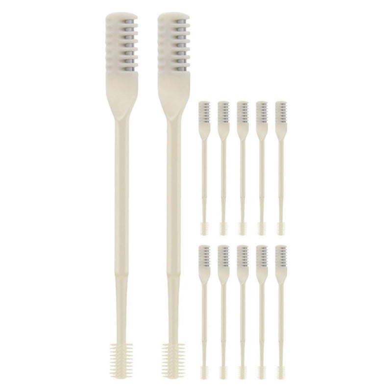 Manual Nose Hair Trimmer 12 Pack Beige Double Ended Portable - Image 2