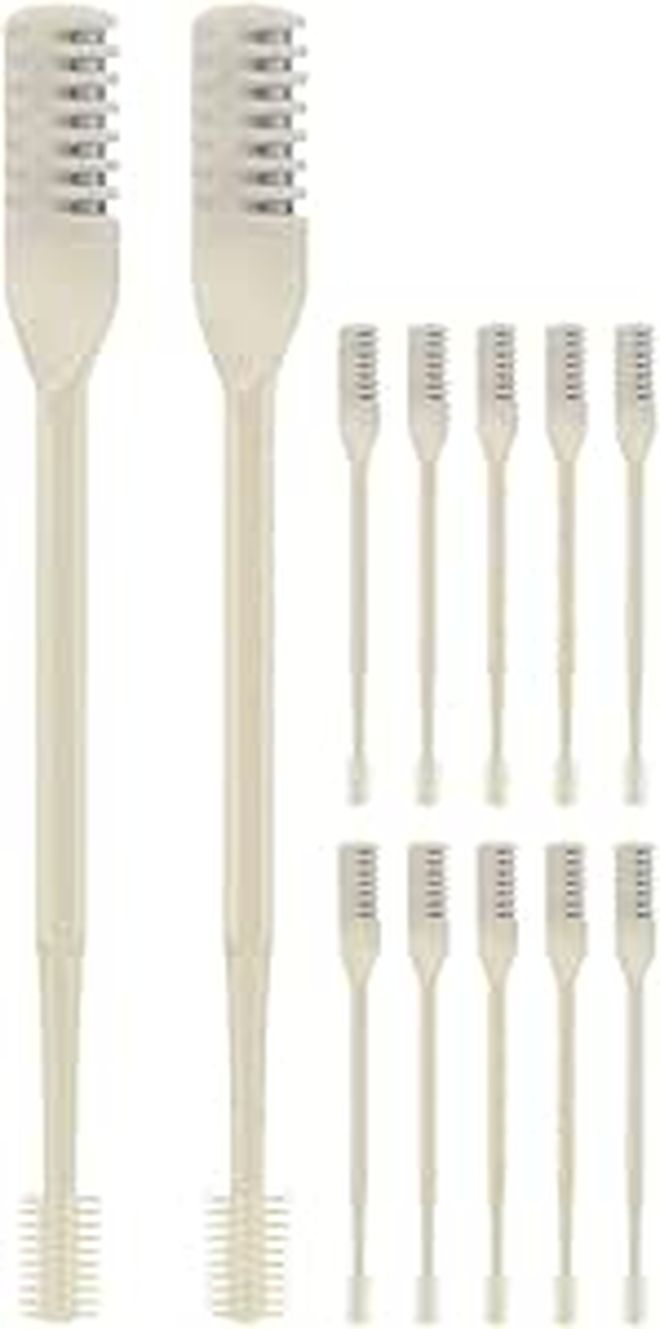 Manual Nose Hair Trimmer 12 Pack Beige Double Ended Portable - Image 1