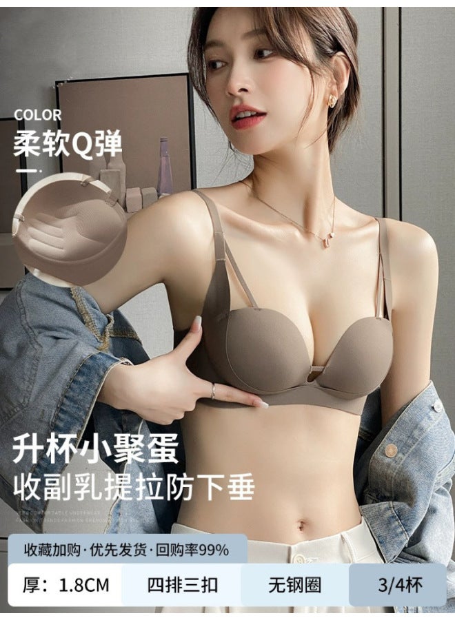 Underwear Women's Small Breast Push-up Bra Without Rims Breathable Adjustable Seamless Comfortable Side-cushion Bra