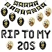 Geloar RIP To My 20s 30th Birthday Party Supplies RIP TWENTIES Balloons Happy Birthday Banner for Death to My 20s Twenties RIP Youth Men Women Dirty 30 Funny 30th Bday Decorations Set of 24 PCS - Image 3
