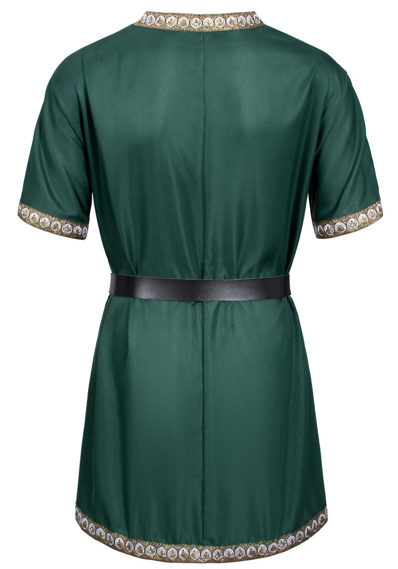 TOGROP Mens Medieval Costume Viking Pirate Tunic Knight Warrior Renaissance Shirts with Belt Green M - Image 5
