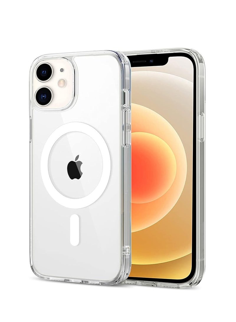 DUSALA IPhone 12 Clear Magnetic Cover, MagSafe Compatible, Hybrid Protective, Crystal Clear Back Case, Shockproof Silicone Frame, Slim Transparent Case (iPhone 12) - Image 1