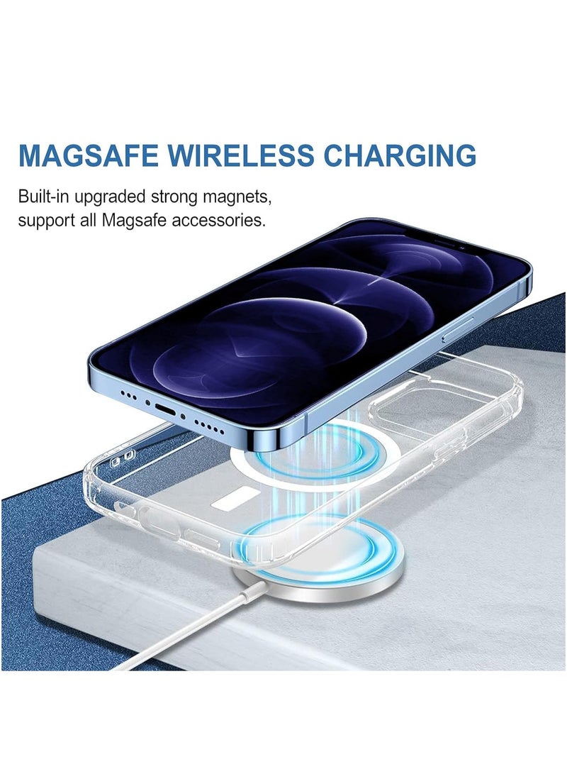 DUSALA IPhone 12 Clear Magnetic Cover, MagSafe Compatible, Hybrid Protective, Crystal Clear Back Case, Shockproof Silicone Frame, Slim Transparent Case (iPhone 12) - Image 5